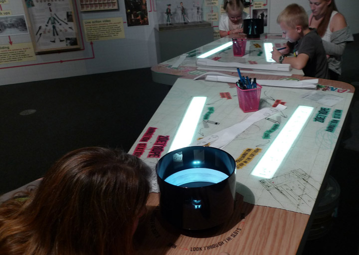 Aardman pirates exhibition thinktank zoetrope interactive drawing